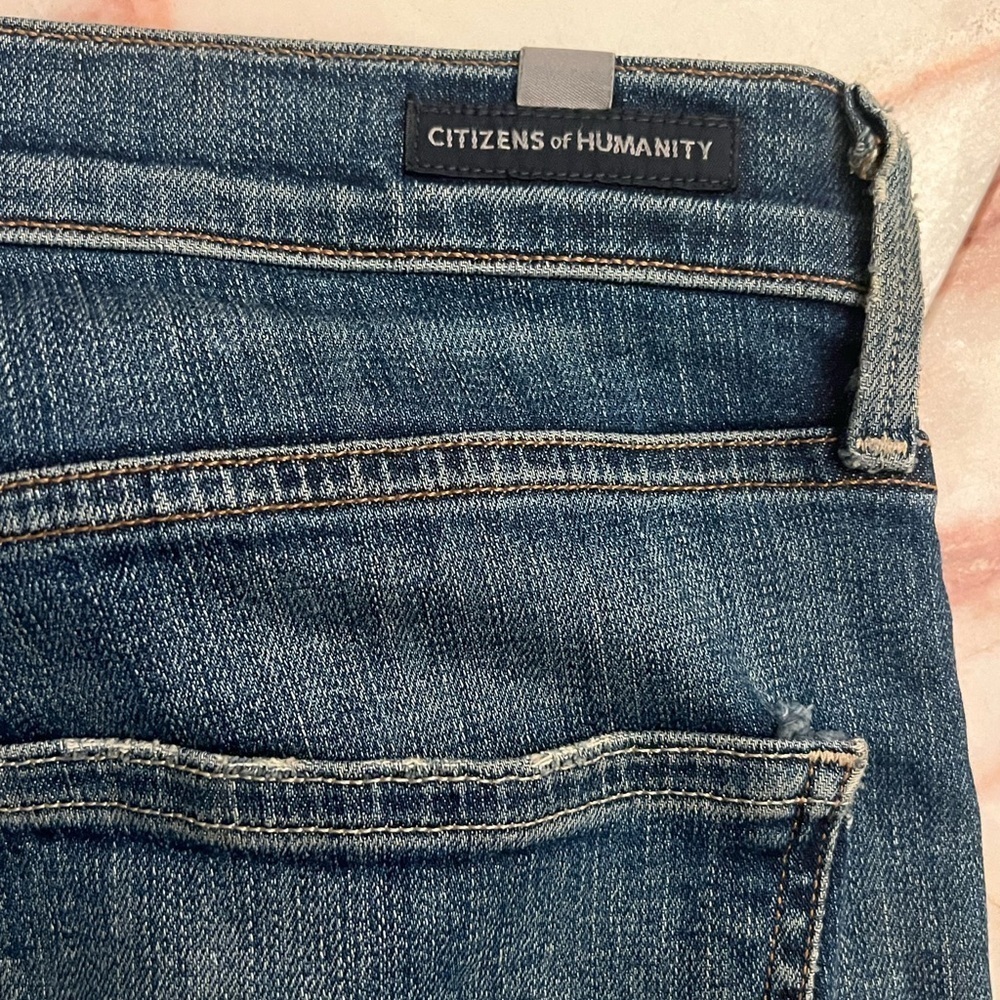 Citizens of Humanity Women's Rocket Crop High Rise Skinny Jeans Size 29 Dstrssd - Picture 5 of 7